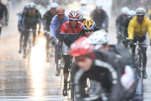 Cyclists in the rain