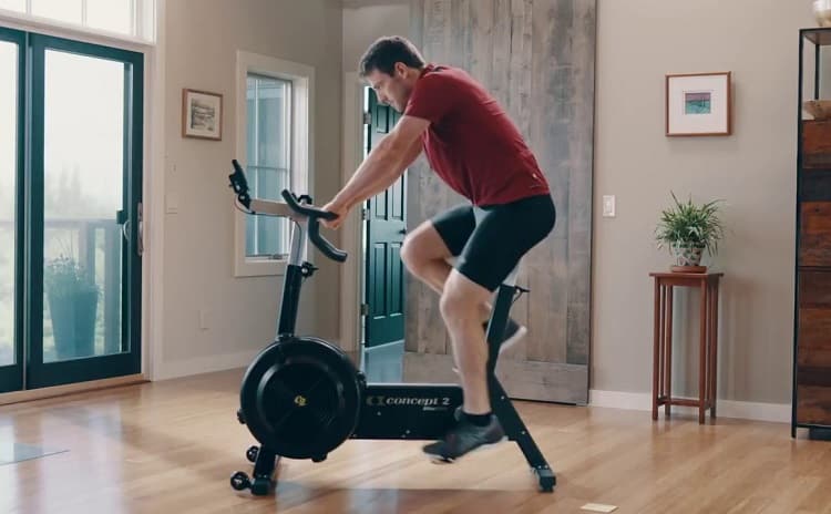Man Riding Exercise Bike